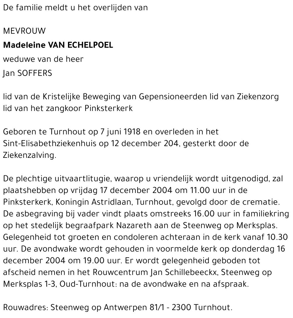 Madeleine Van Echelpoel