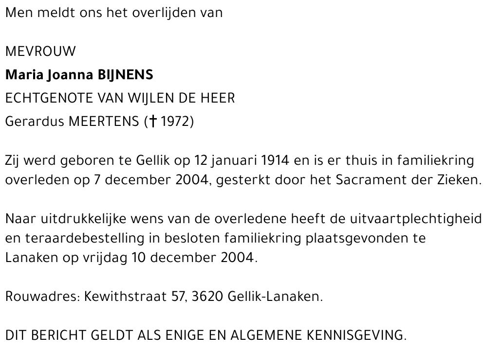 Maria Joanna Bijnens