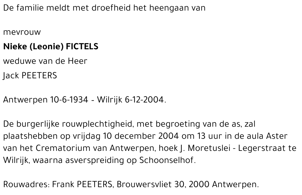 Nieke (Leonie) FICTELS