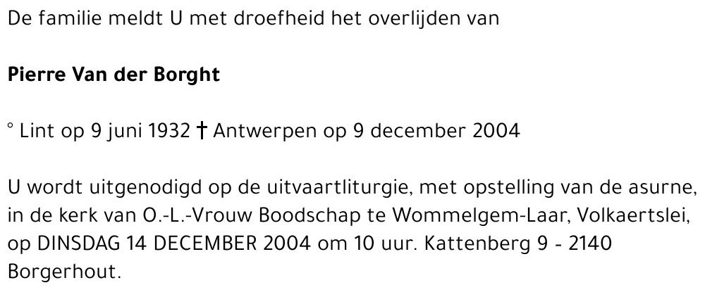 Van der Borght Pierre