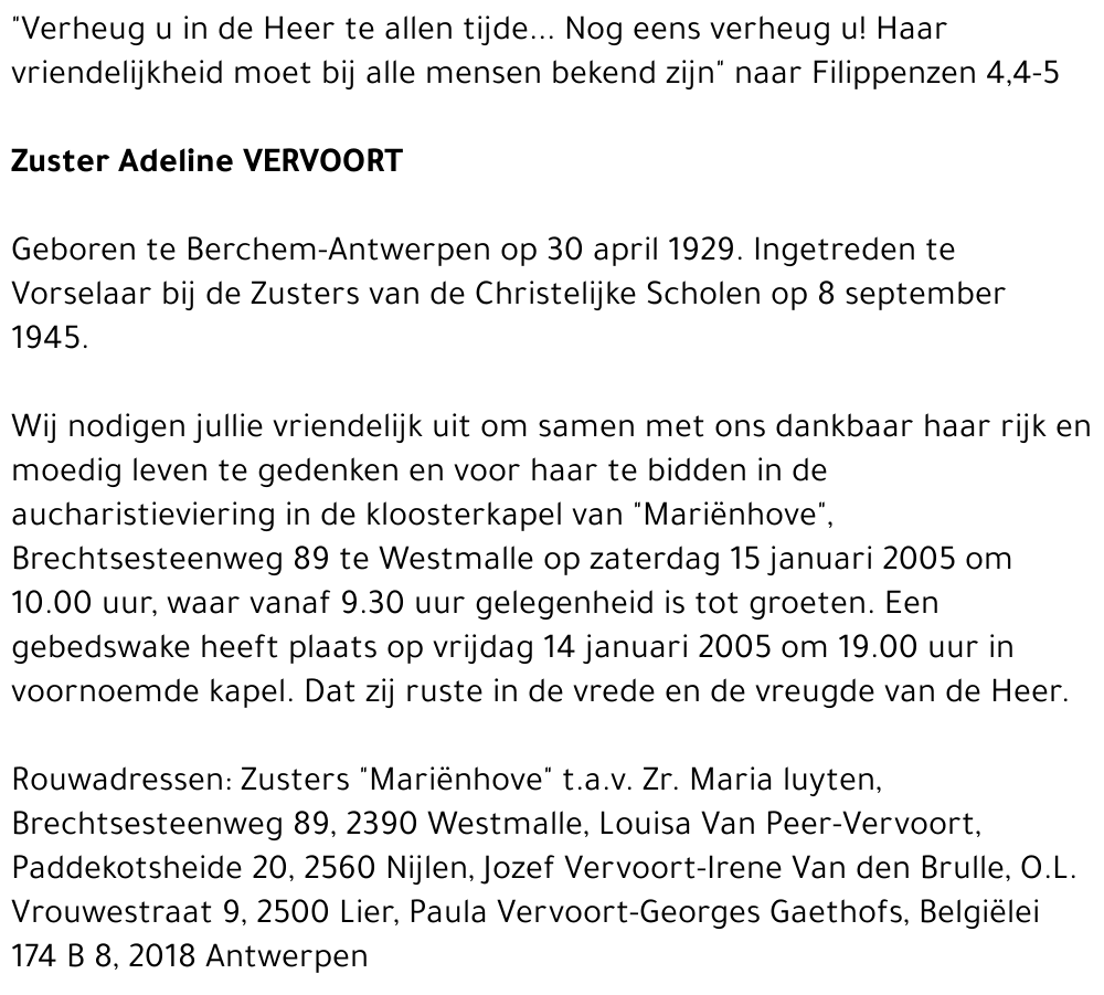 Adeline VERVOORT