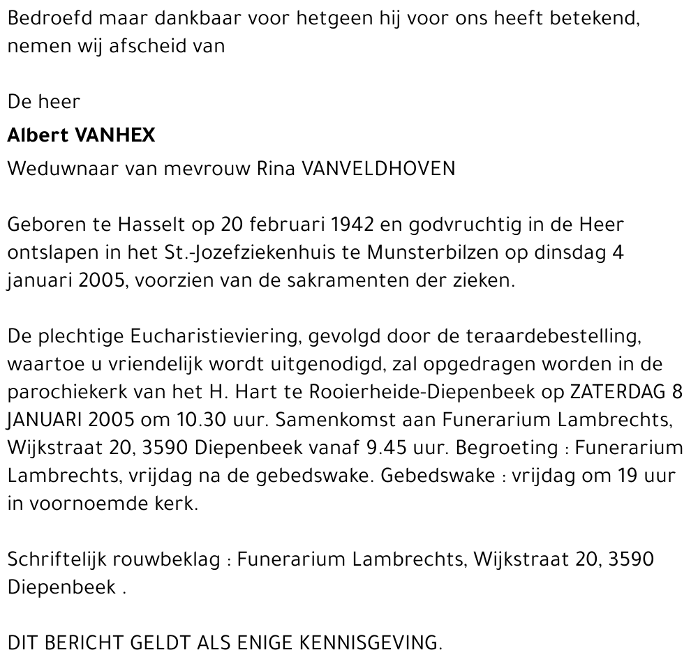 Albert VANHEX