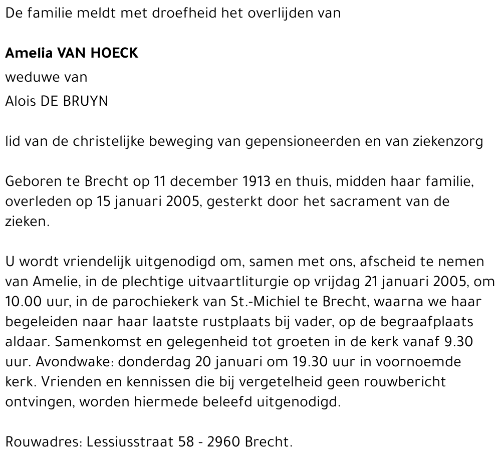 Amelia Van Hoeck