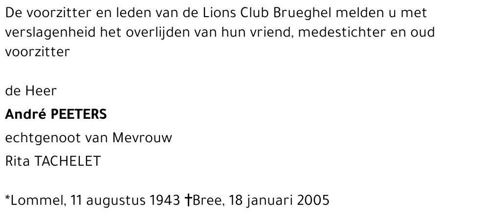 André PEETERS