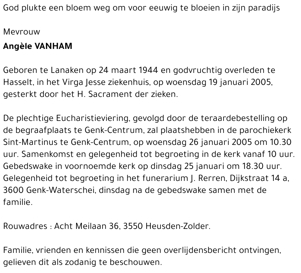 Angèle VANHAM