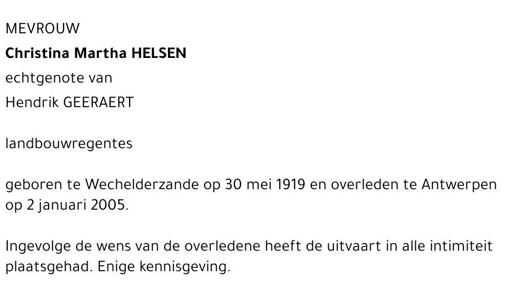 CHRISTINA HELSEN