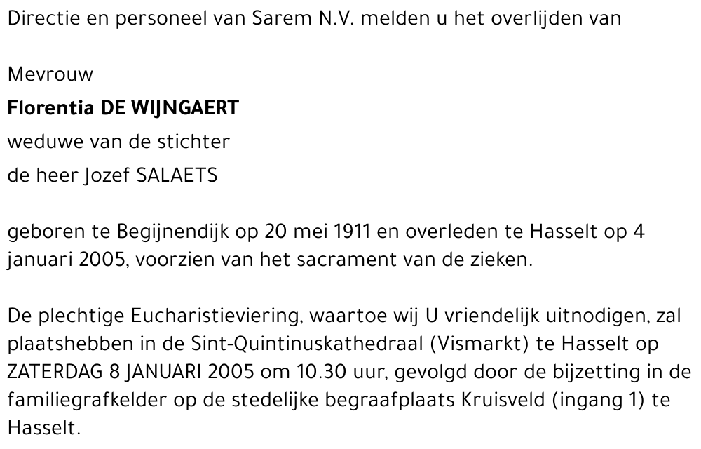Florentia DE WIJNGAERT
