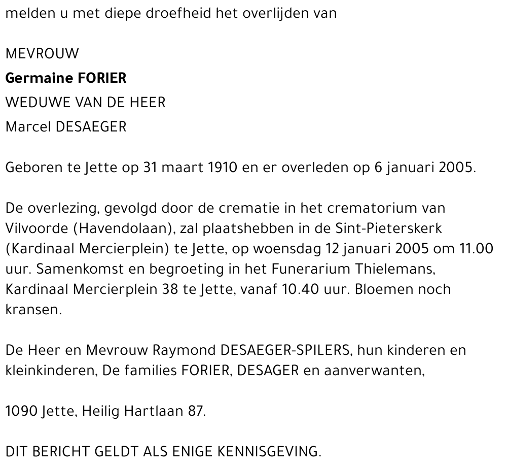 Germaine Forier