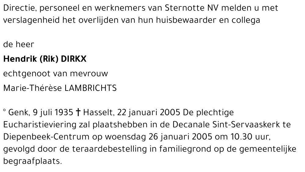 Hendrik (Rik) DIRKX