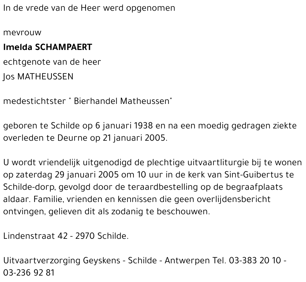 Imelda SCHAMPAERT