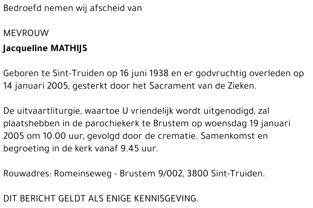 Jacqueline Mathijs