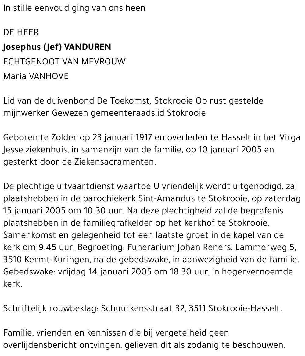 Josephus (Jef) Vanduren