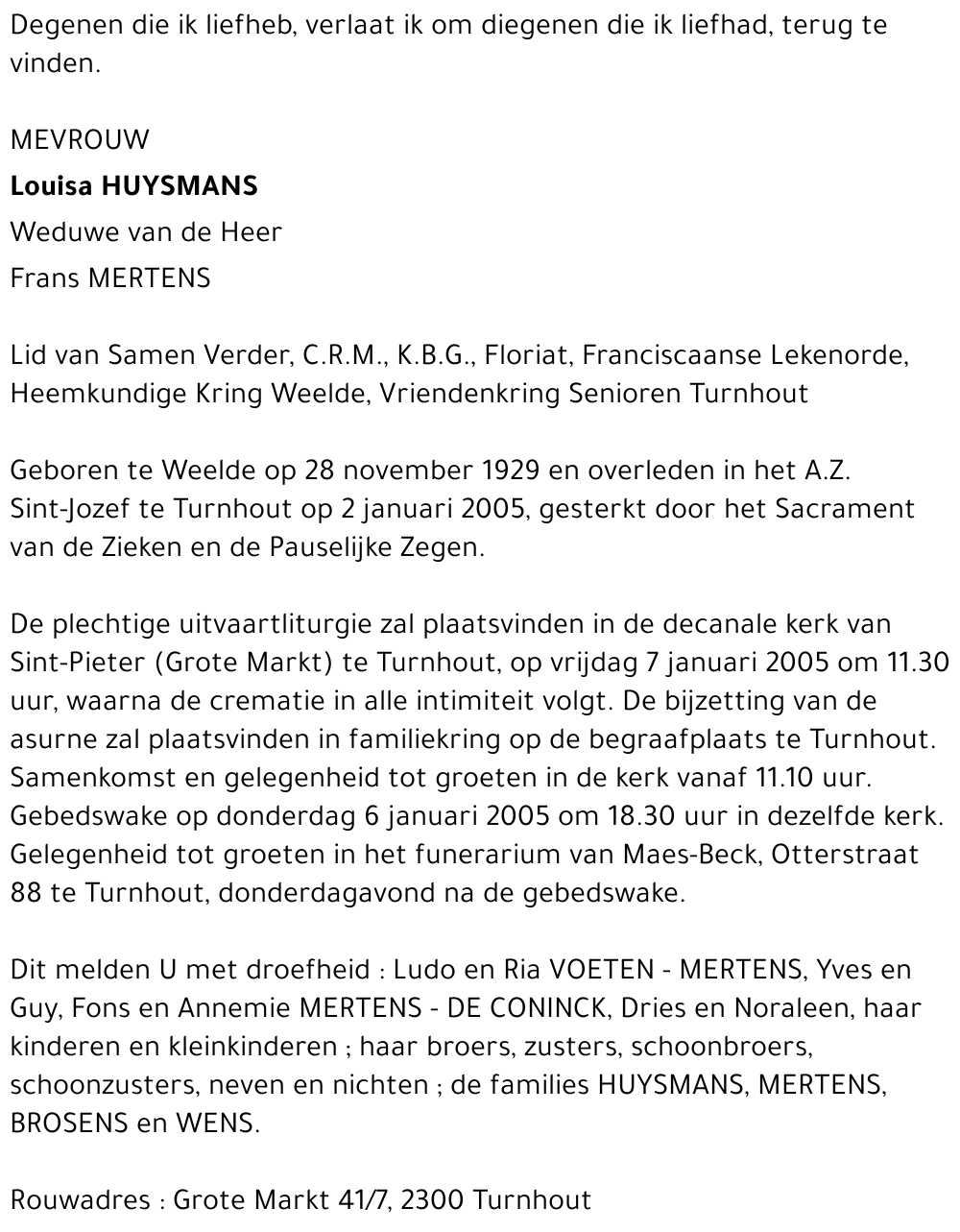Louisa HUYSMANS