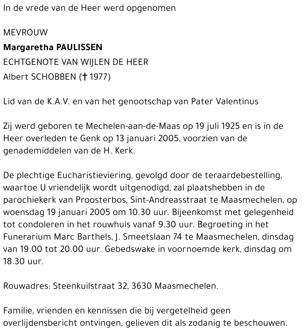 Margaretha Paulissen