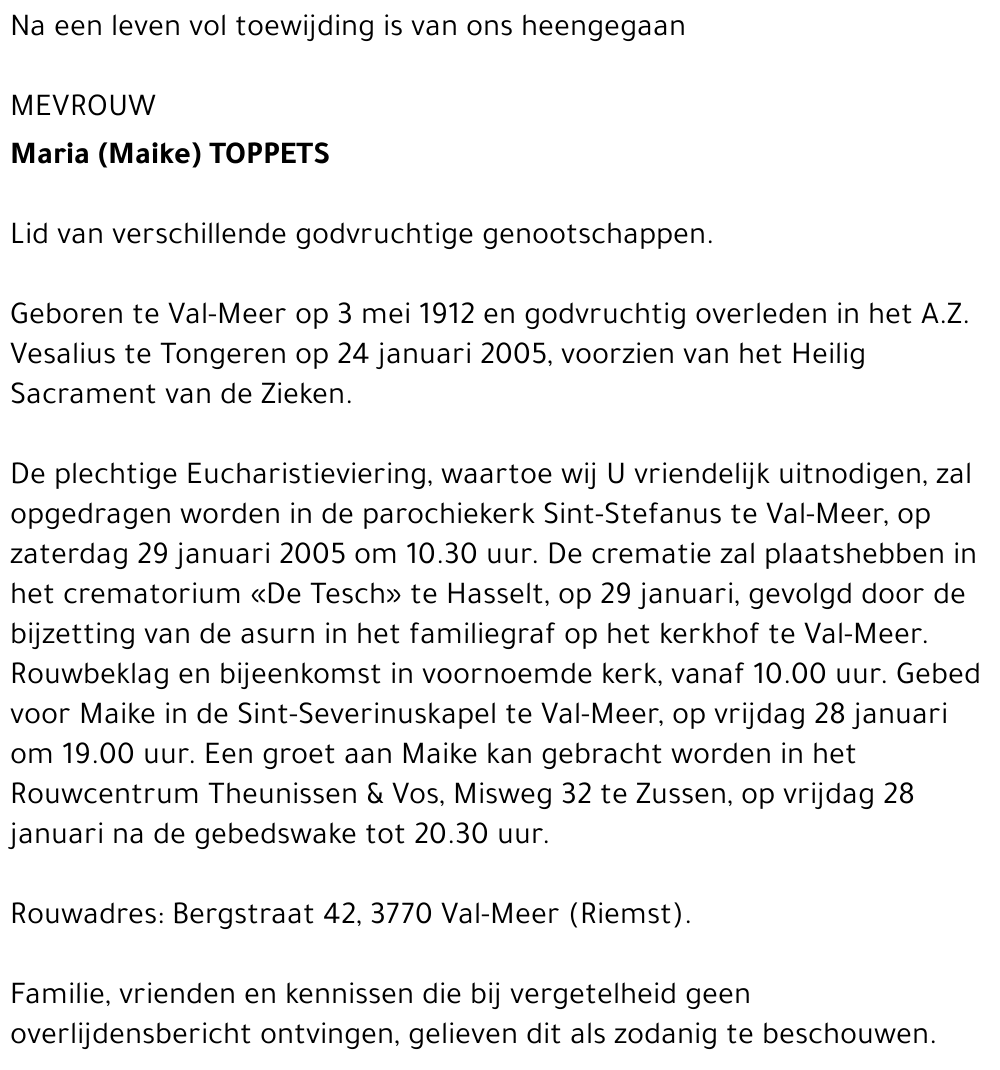 Maria (Maike) Toppets