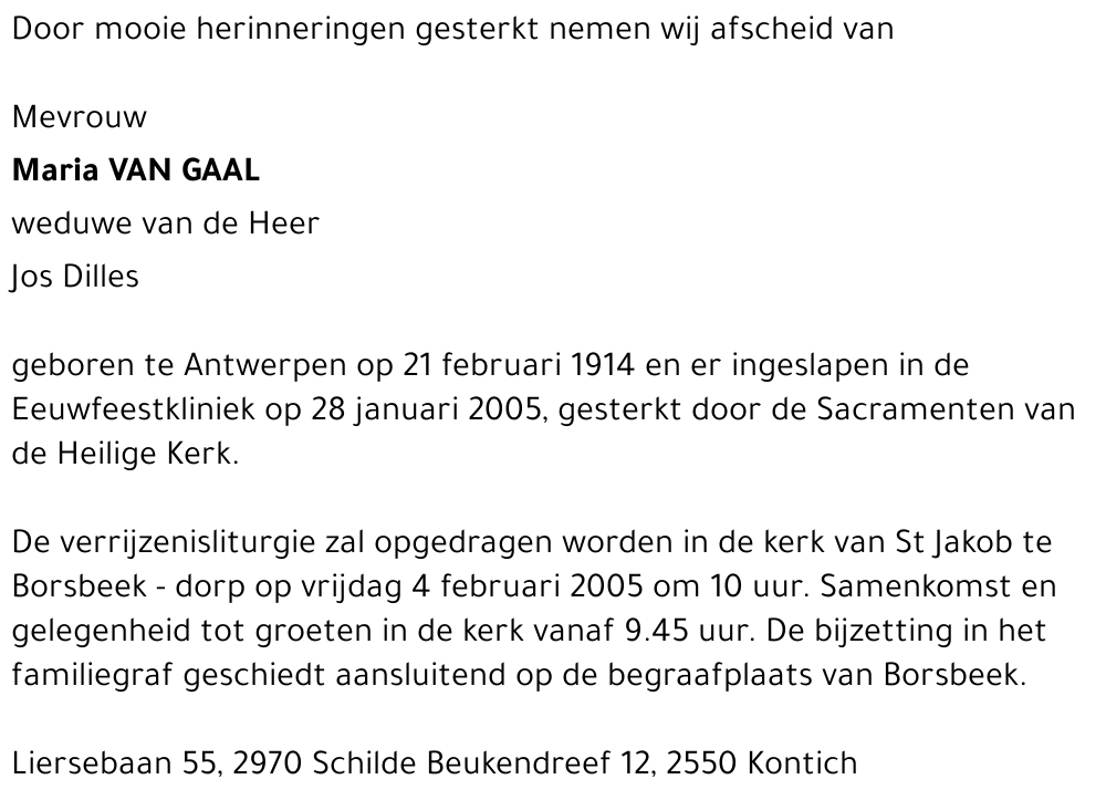 Maria Van Gaal
