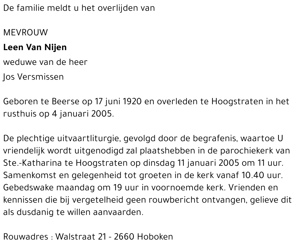 Maria Van Nijen