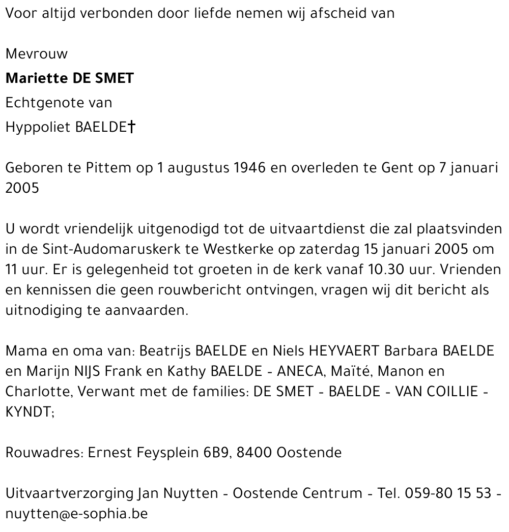 Mariette De Smet