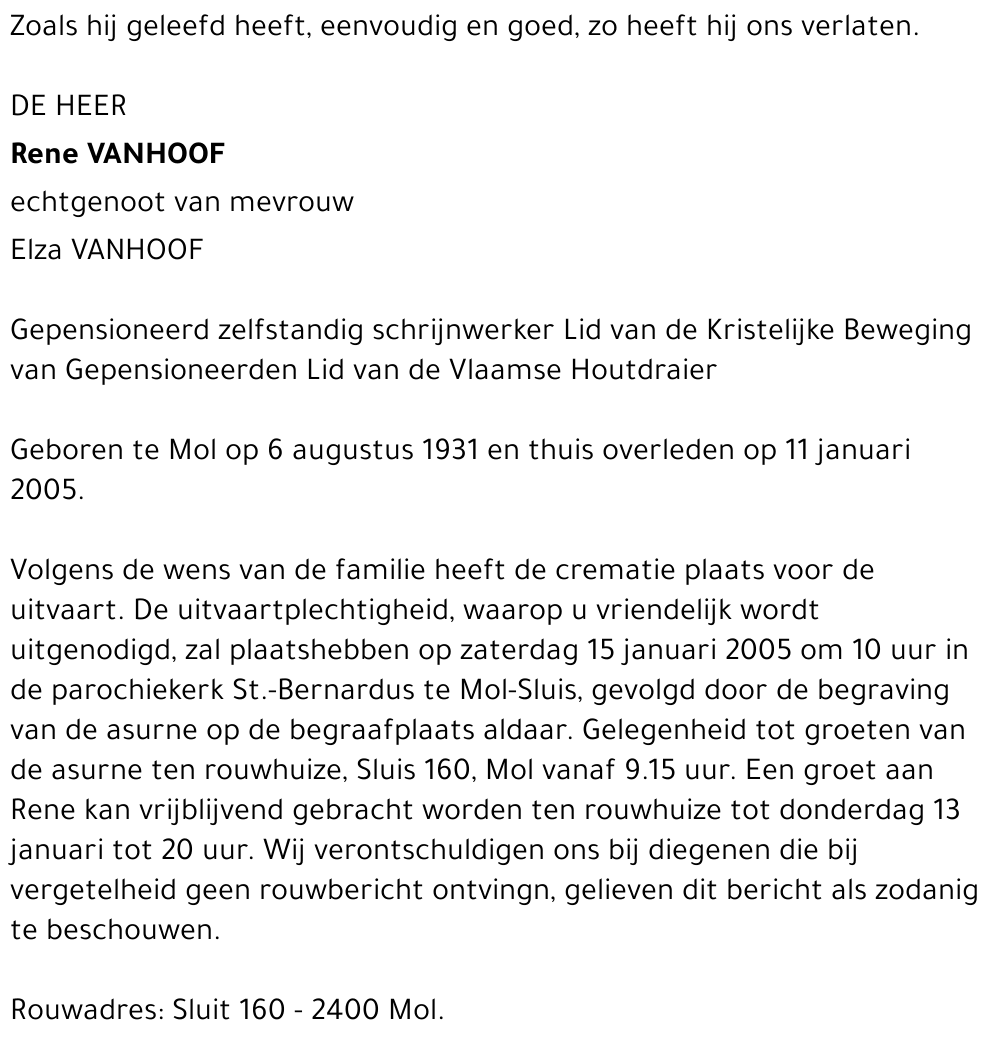 Rene Vanhoof
