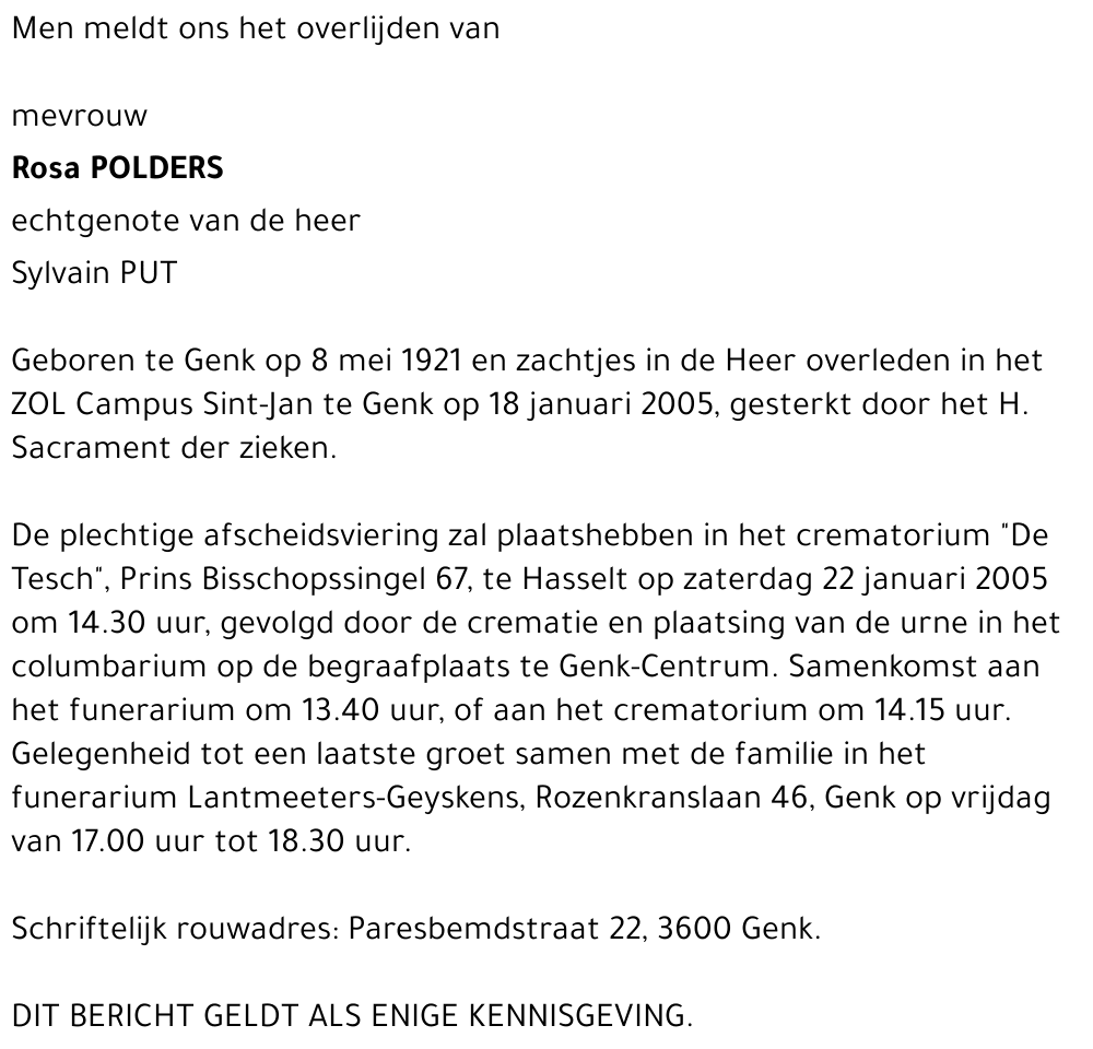 Rosa POLDERS