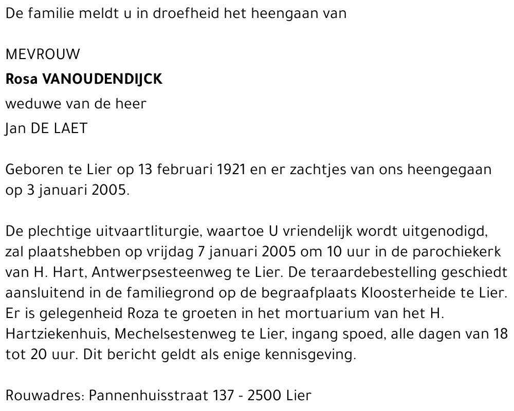 Rosa Vanoudendijck