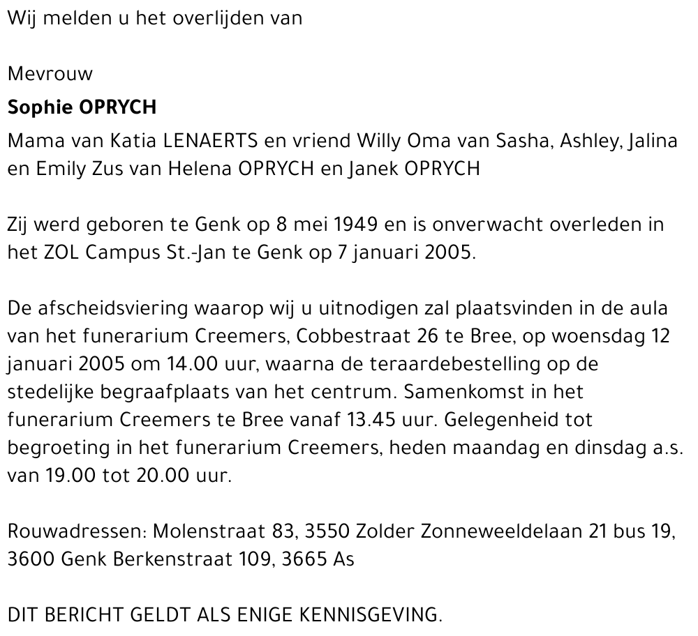 Sophie OPRYCH