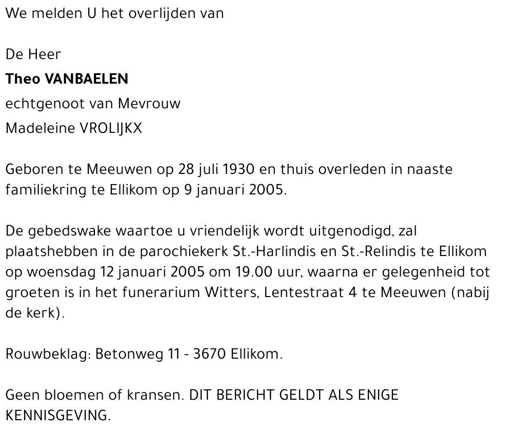 Theo VANBAELEN