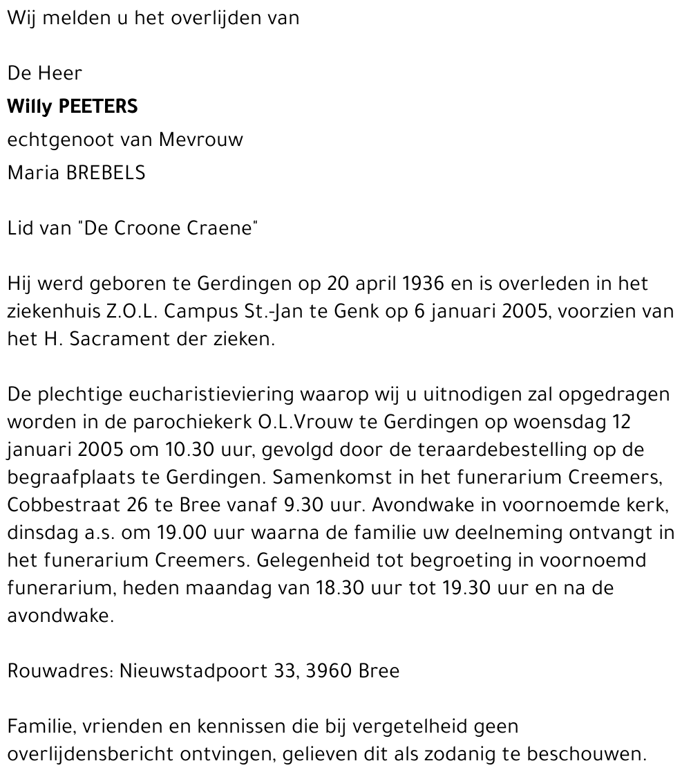 Willy PEETERS