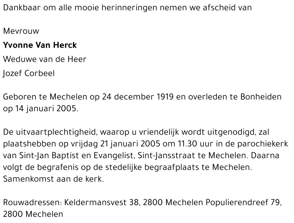 Yvonne Van Herck