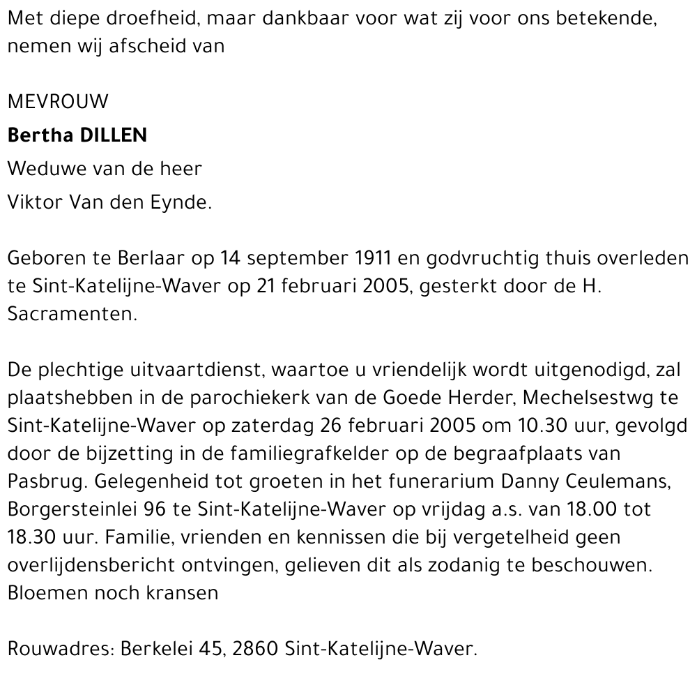 Bertha Dillen