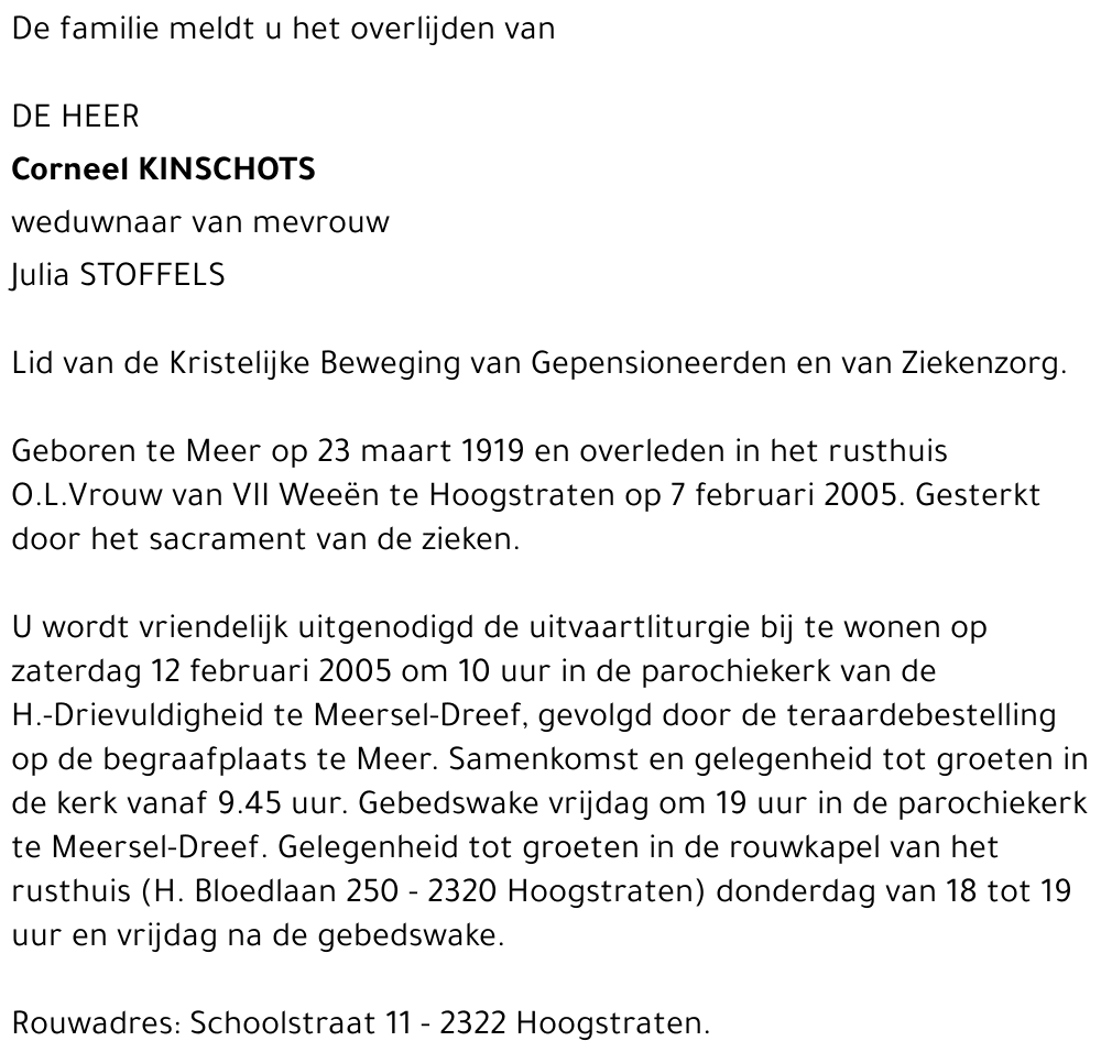CORNEEL KINSCHOTS