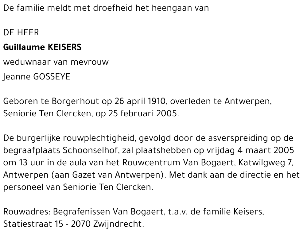 GUILLAUME KEISERS