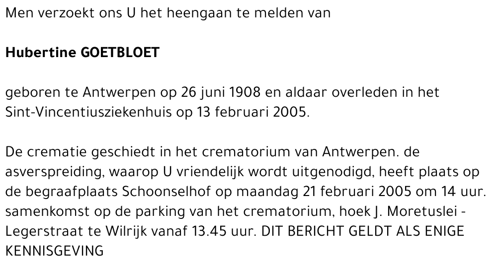 Hubertine GOETBLOET