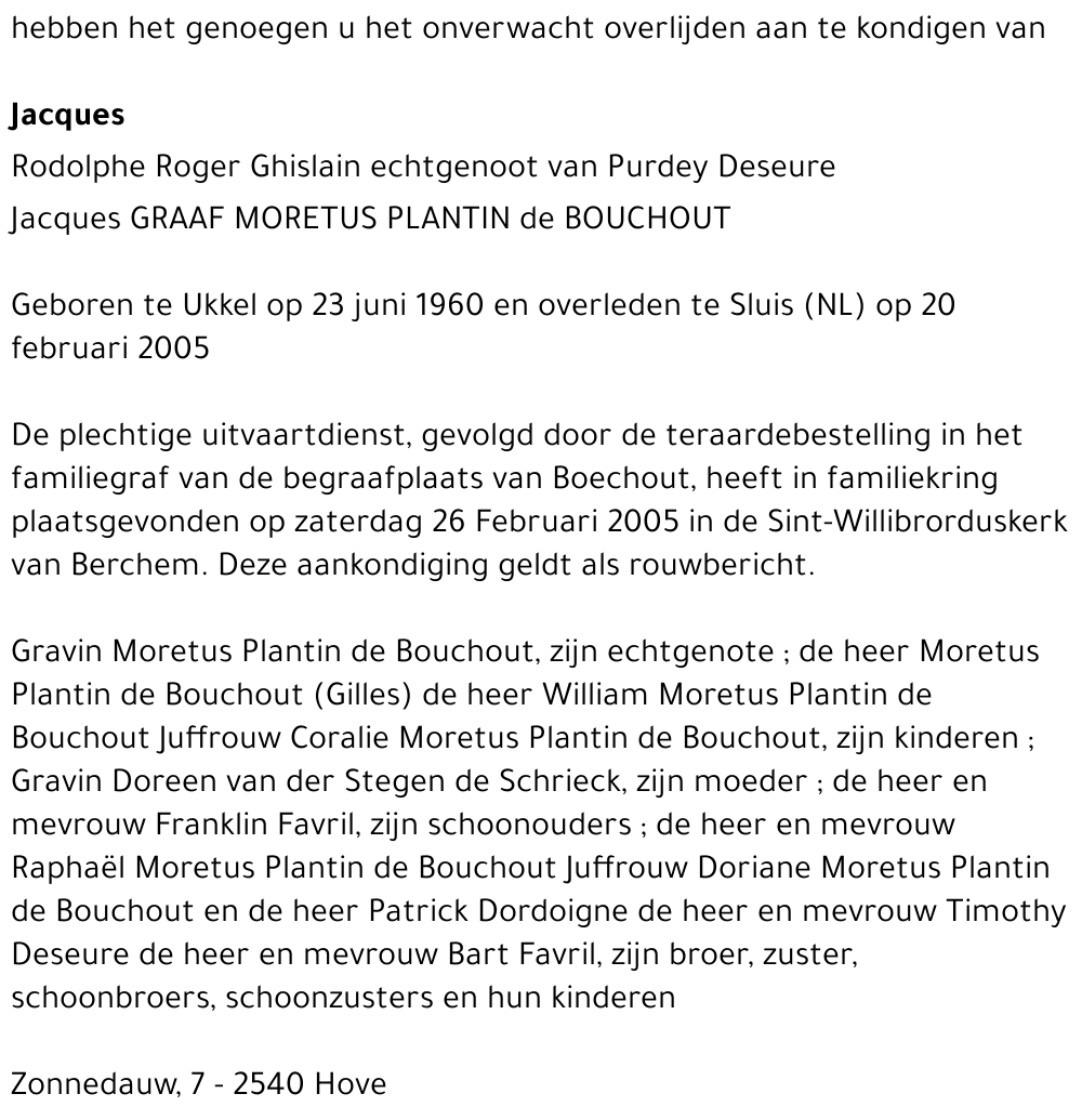 Jacques Rodolphe Roger Ghislain Moretus Plantin de Bouchout