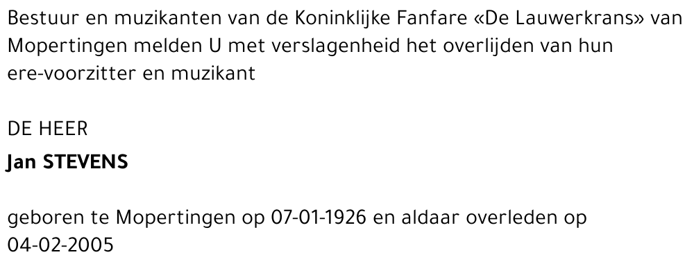 Jan Stevens (Fanfare)