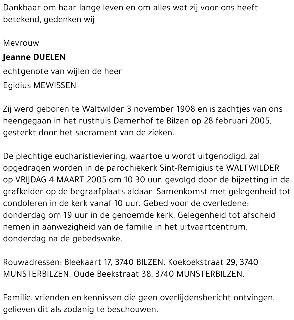 Jeanne DUELEN