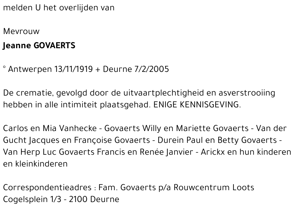 Jeanne Govaerts