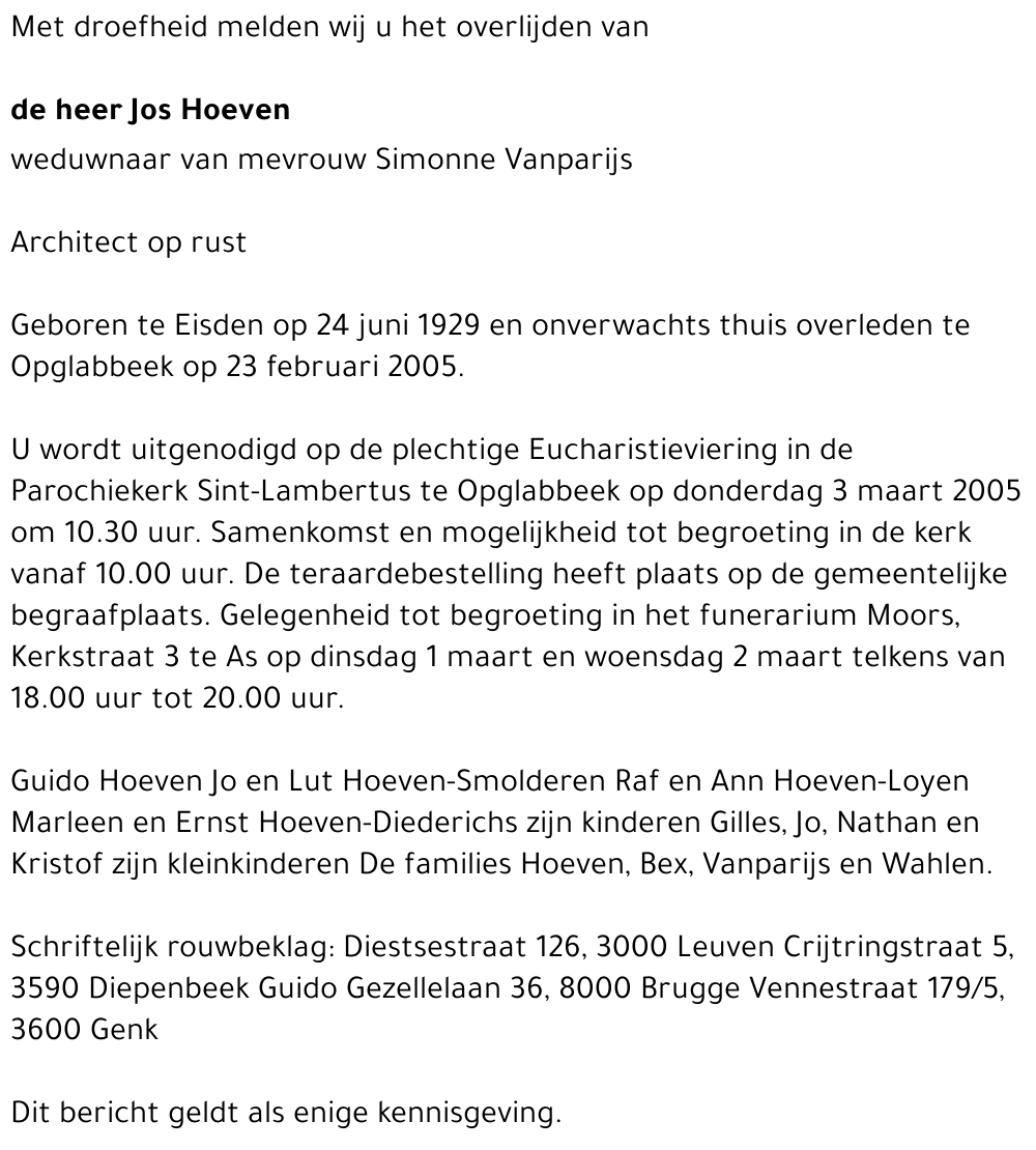 Jos Hoeven