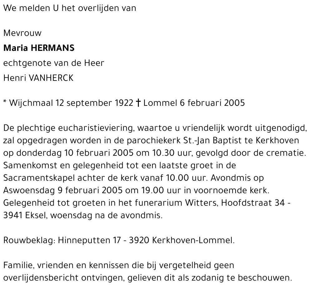 Maria HERMANS