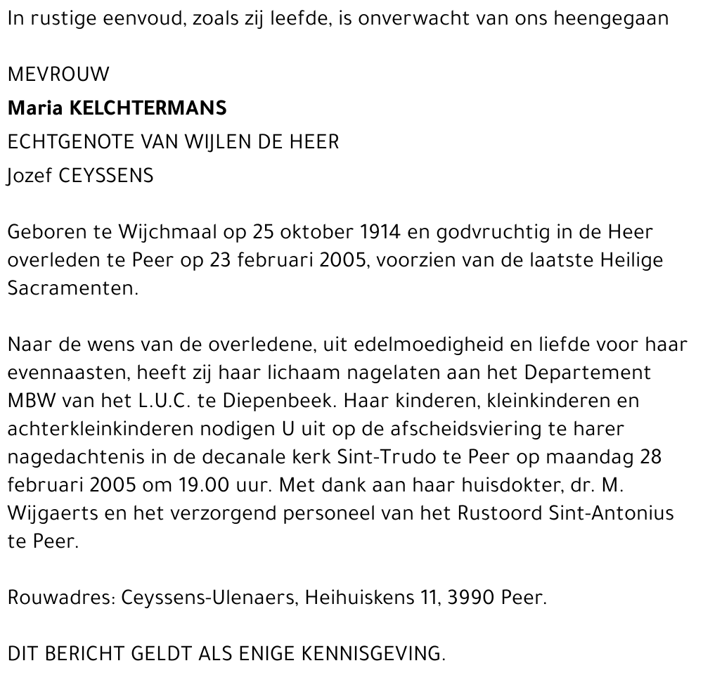 Maria Kelchtermans