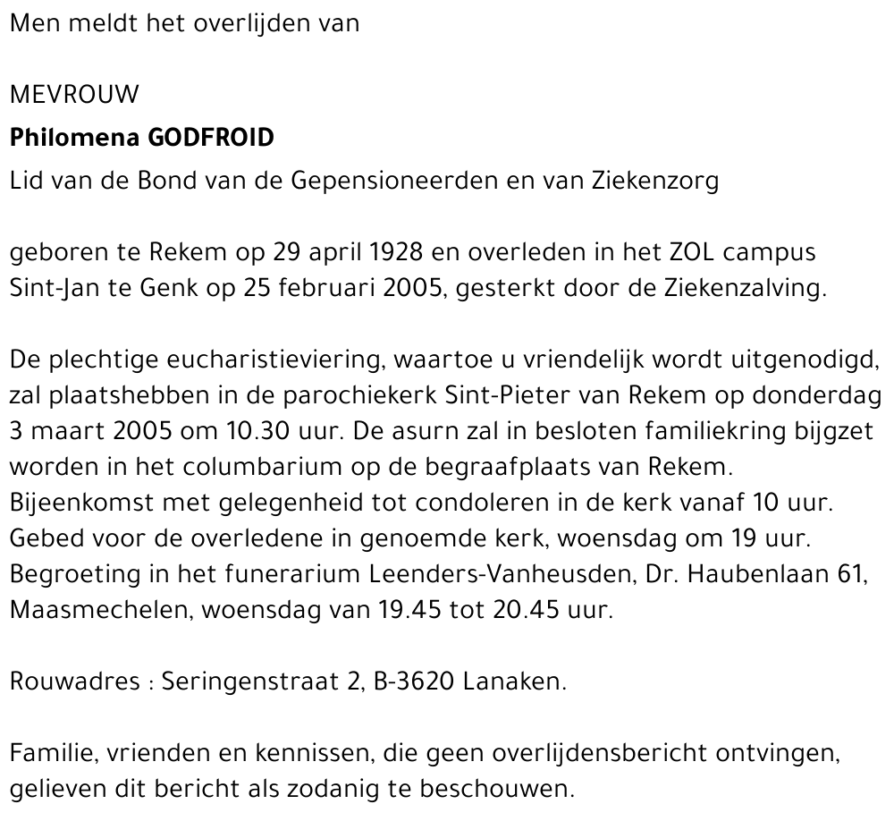 Philomena Godfroid