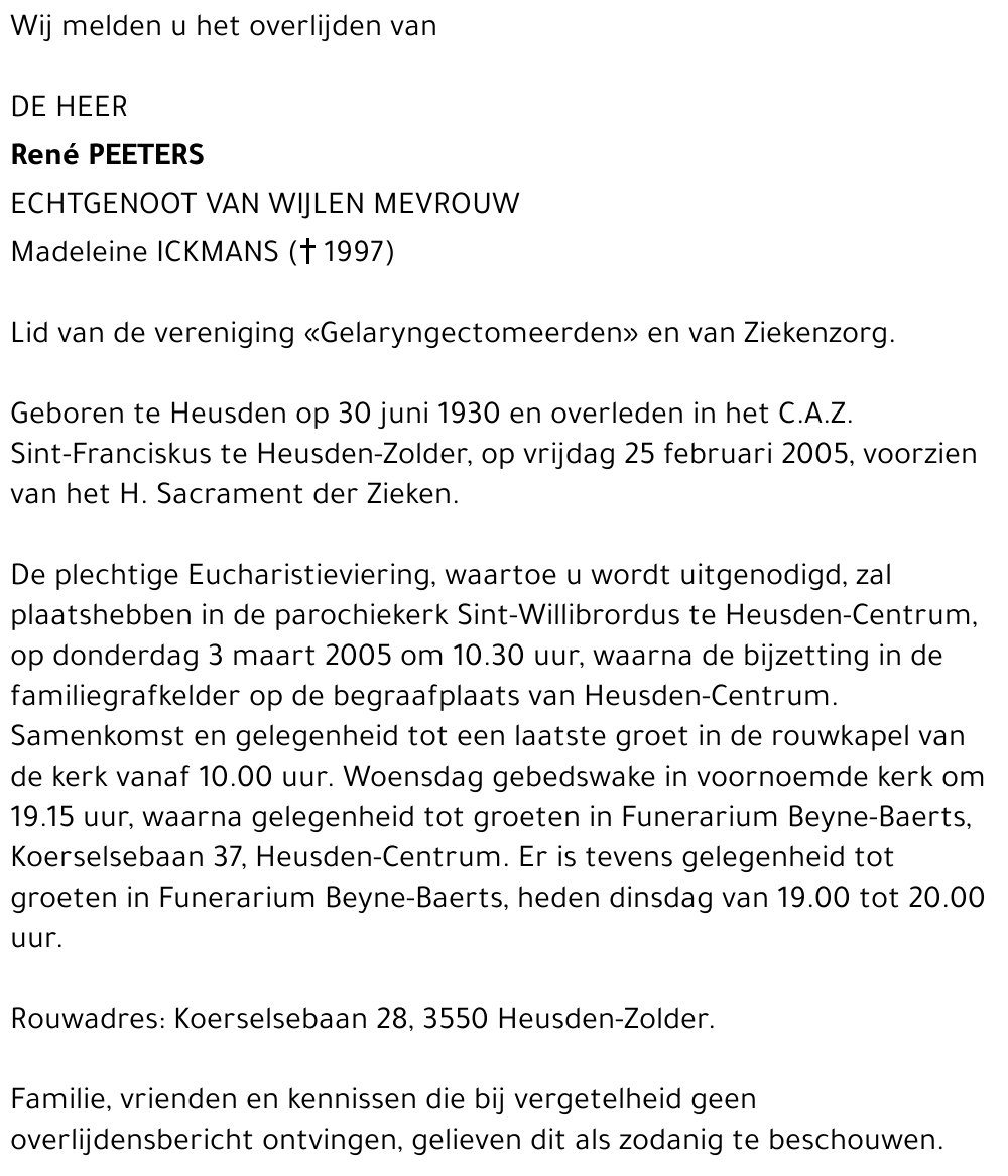 René PEETERS