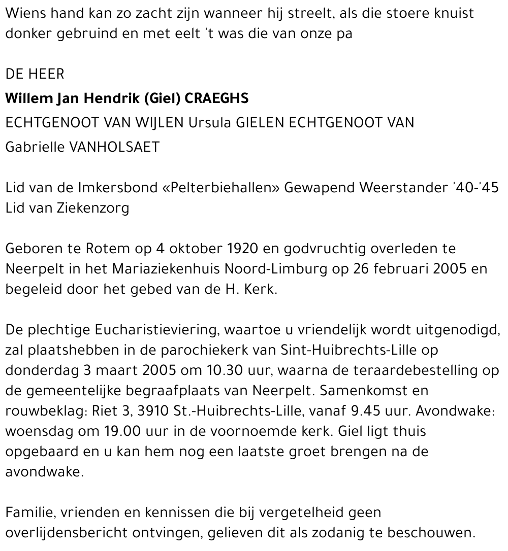 Willem Jan Hendrik Craeghs