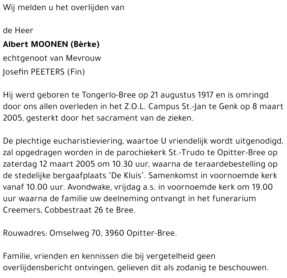 Albert MOONEN