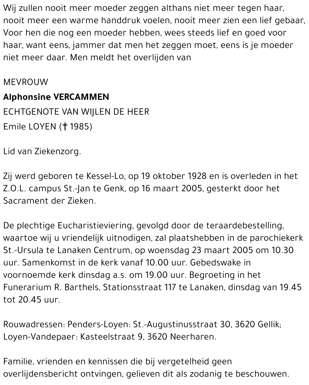 Alphonsine Vercammen