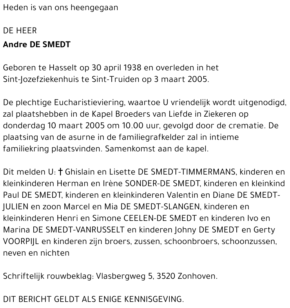 Andre De Smedt