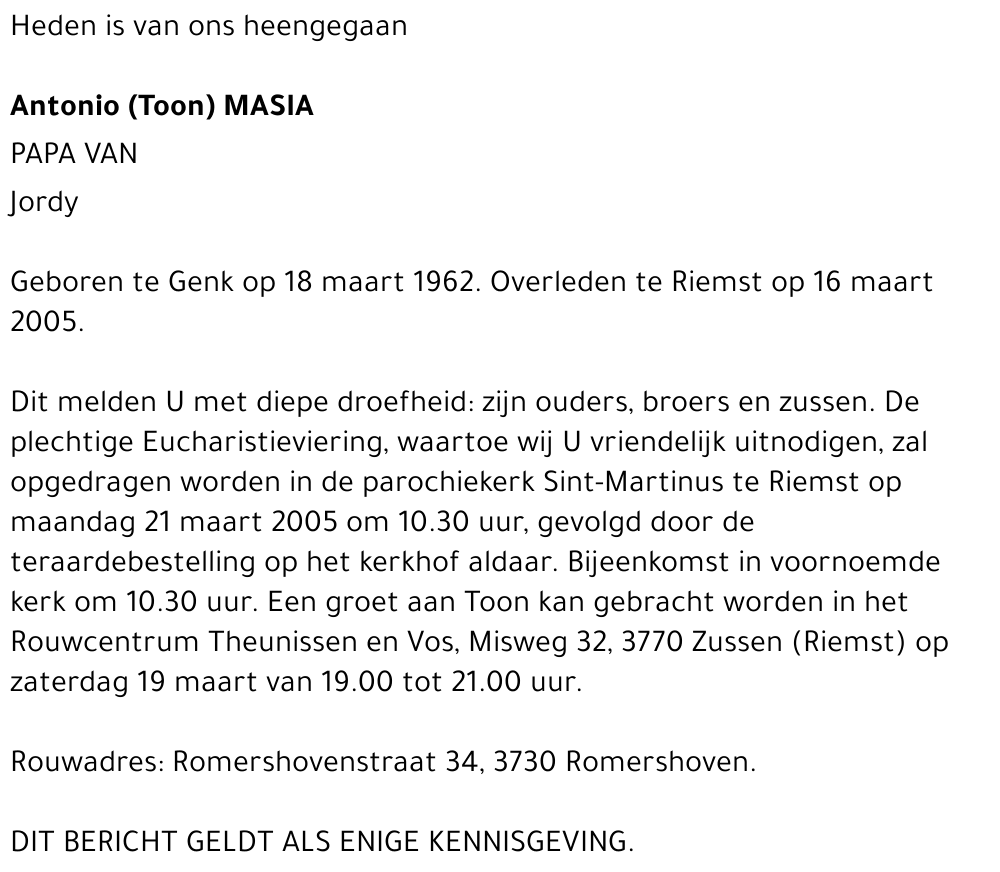 Antonio (Toon) Masia