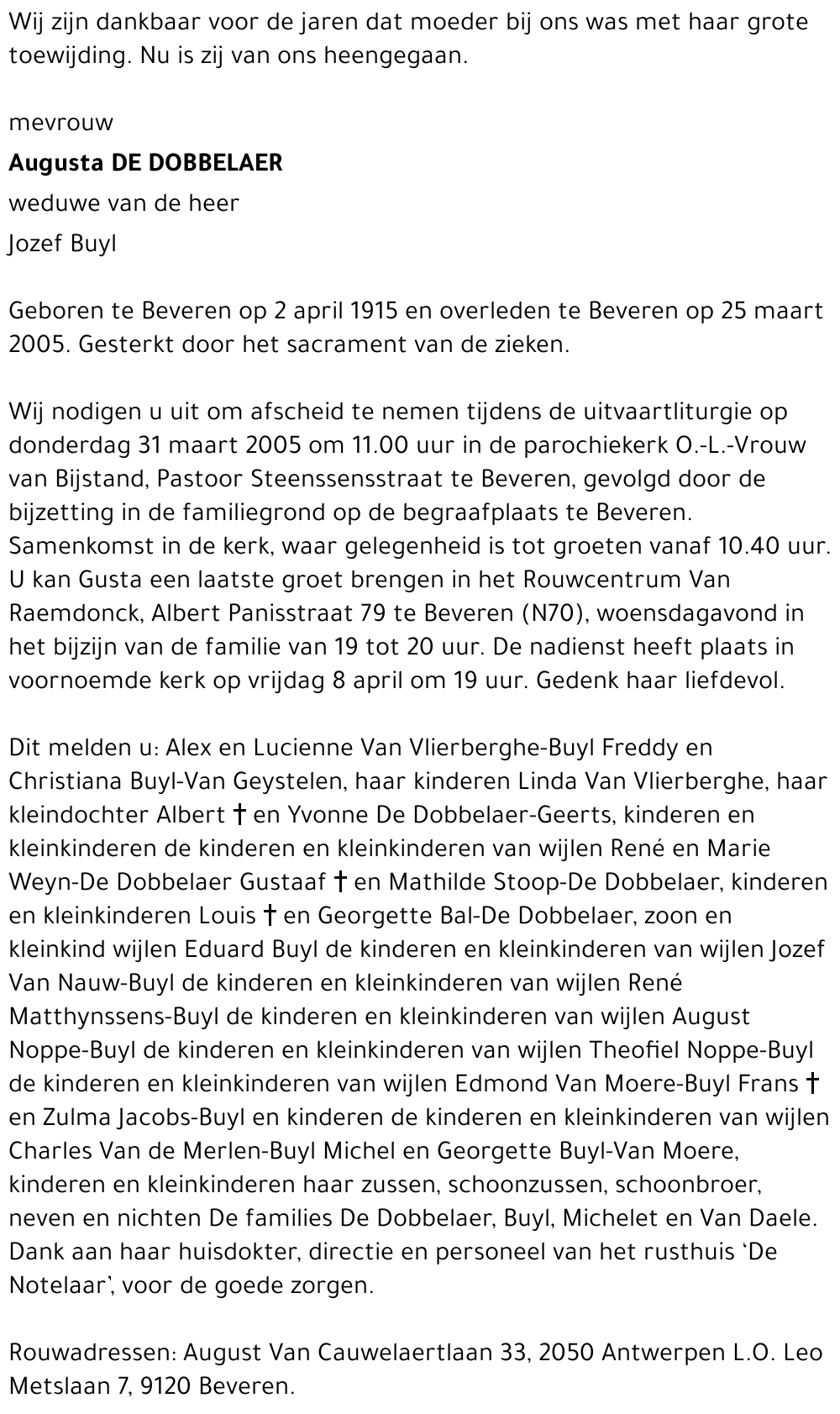 Augusta De Dobbelaer