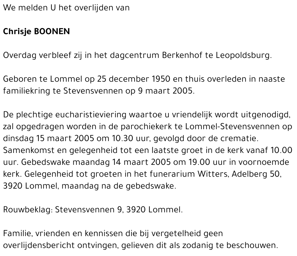 Chrisje BOONEN