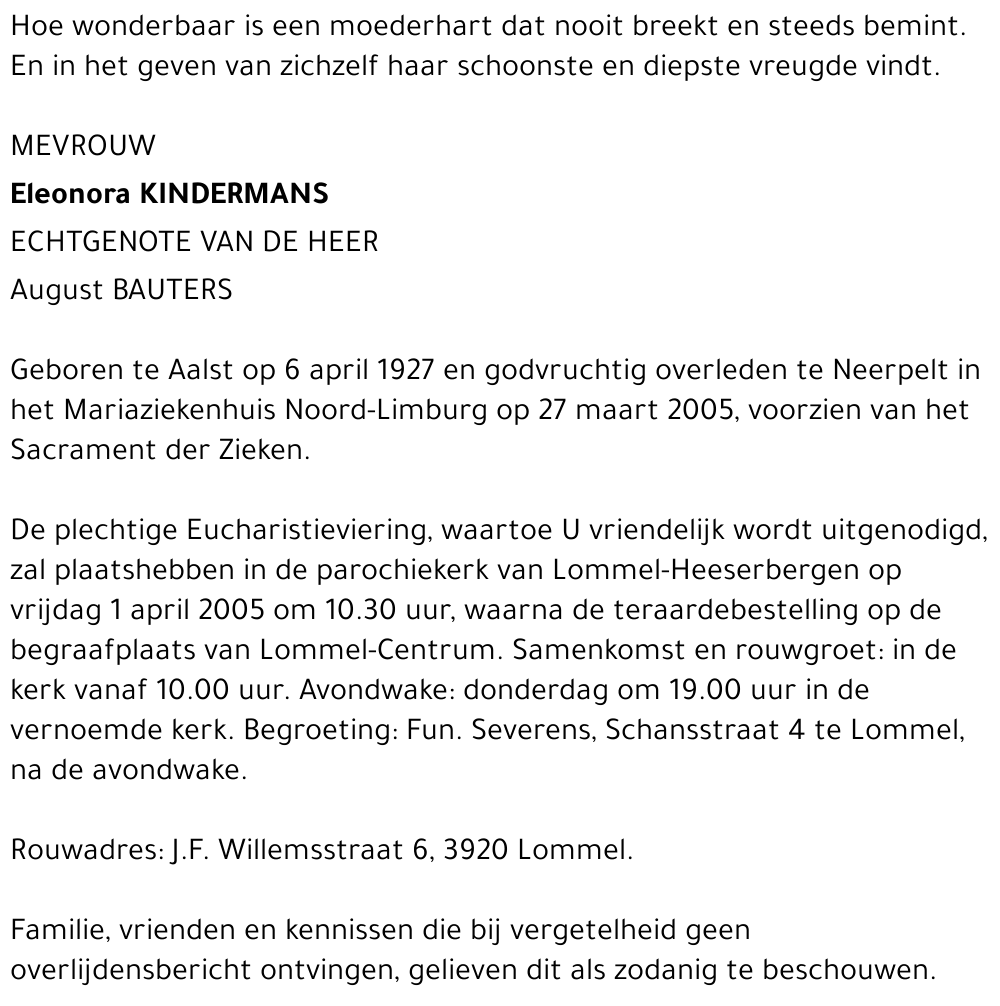 Eleonora Kindermans